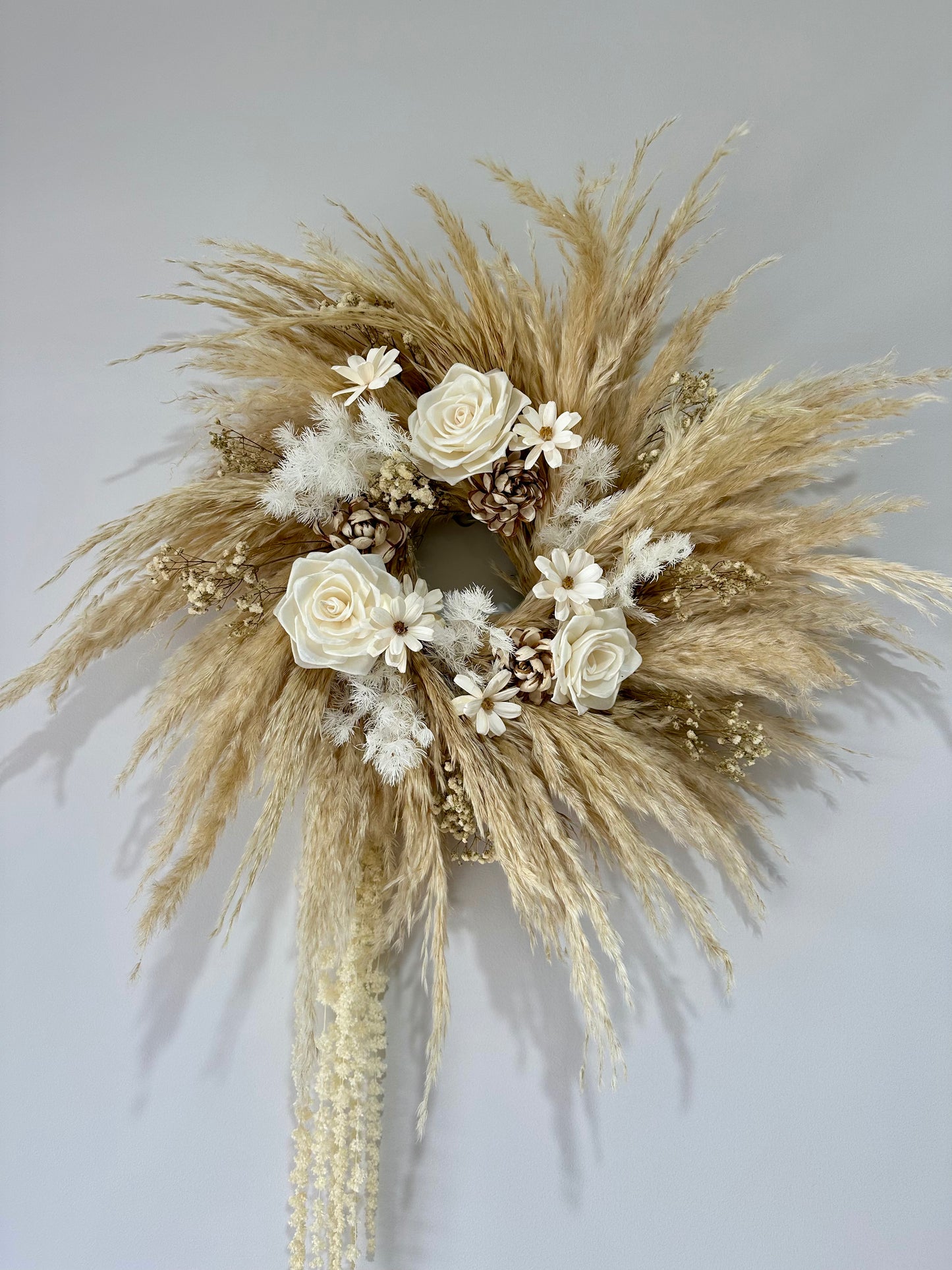 Neutral Plush flower Wreath