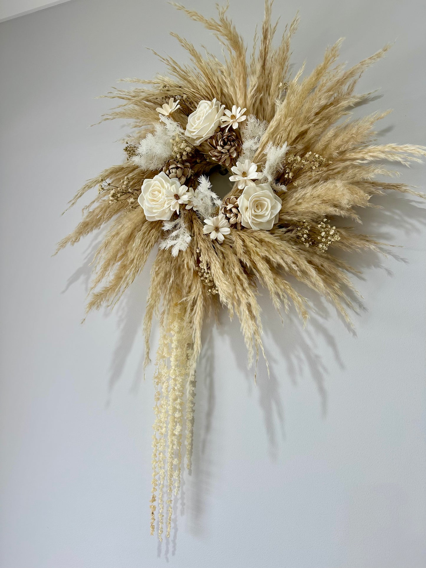 Neutral Plush flower Wreath